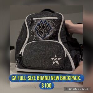 Cheer Athletics Full-Size Black Backpack with extra shoe storage. SOLD!!!